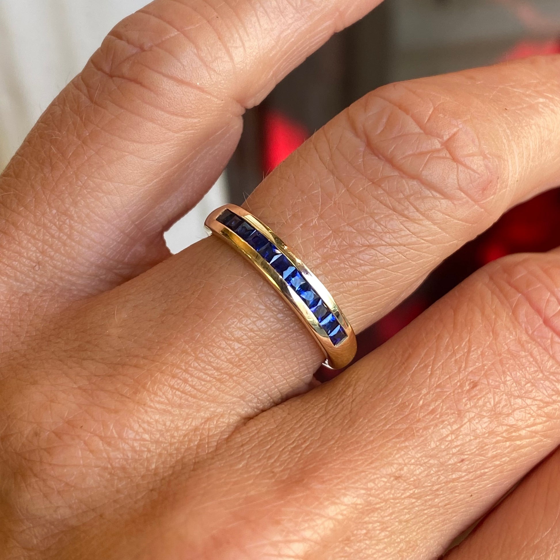 9ct Gold Sapphire Channel Band Ring - John Ross Jewellers