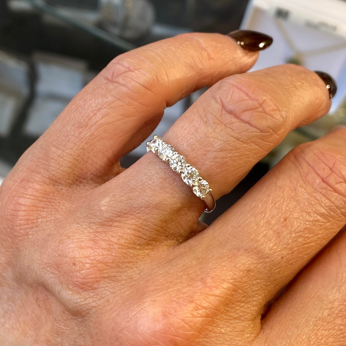 Platinum Five Stone Diamond Eternity Ring | 0.77ct - John Ross Jewellers