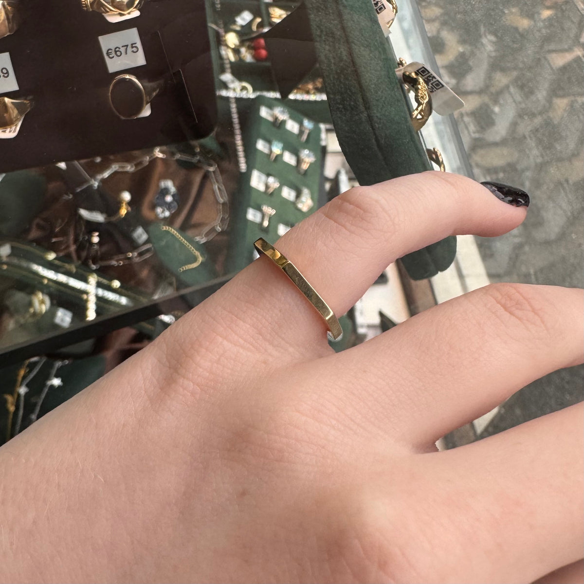 9ct Gold Hexagonal Band Ring