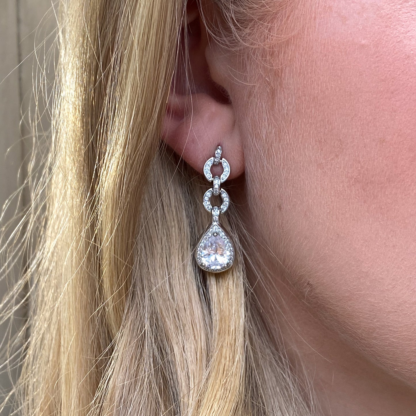 Silver Melody CZ Drop Earrings - John Ross Jewellers