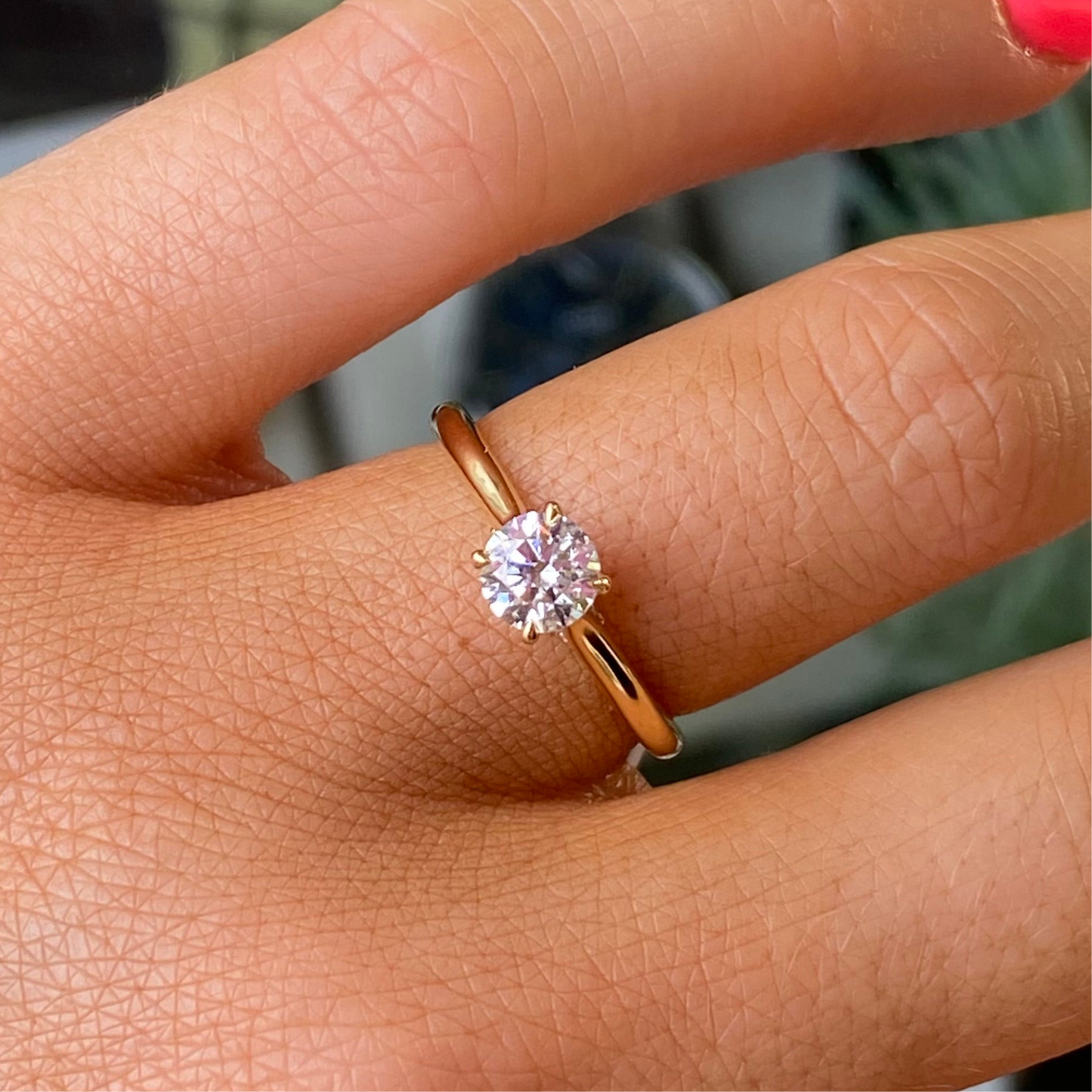 18ct Gold Solitaire Engagement Ring | Certificated Lab 0.51ct - John Ross Jewellers