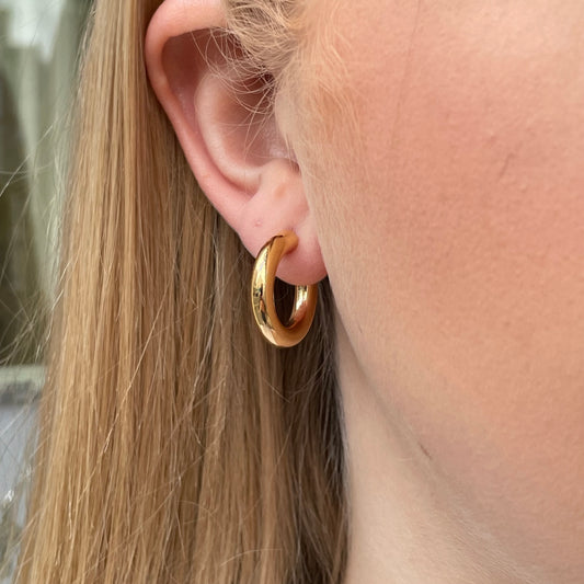 Sunshine Chunky Tube Hoop Earrings | 21mm