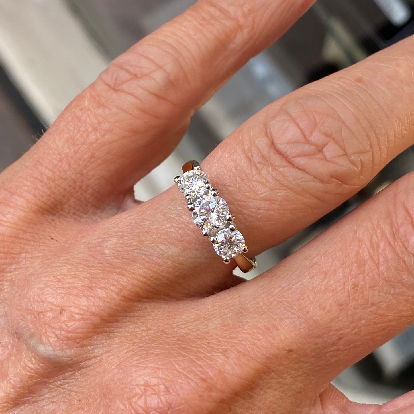 18ct Gold Trilogy Diamond Engagement Ring | 1.55ct - John Ross Jewellers