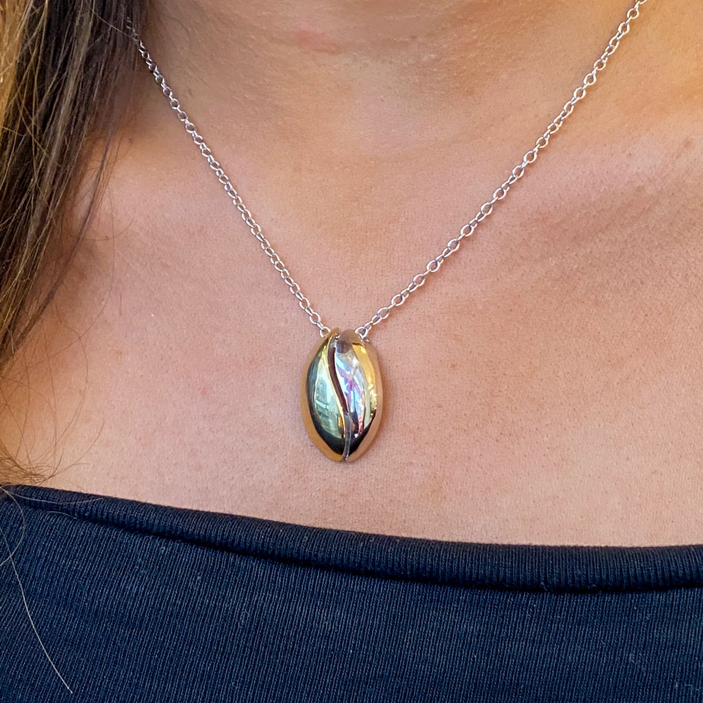 Sunshine Two Tone Coffee Bean Necklace