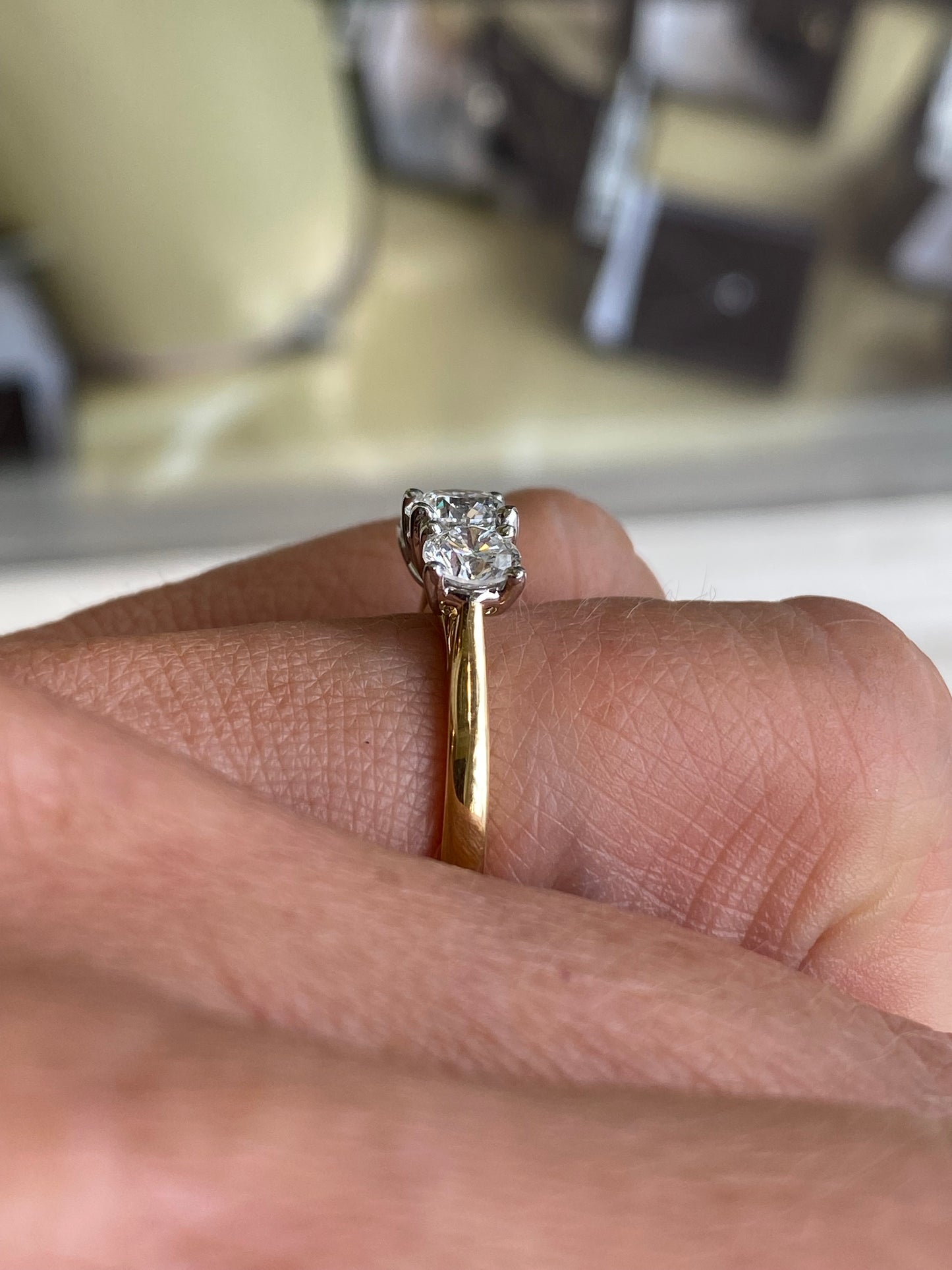 18ct Gold Trilogy Engagement Ring | Certificated Lab 1.75ct