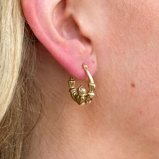 Sunshine Claddagh Hoop Earrings - John Ross Jewellers