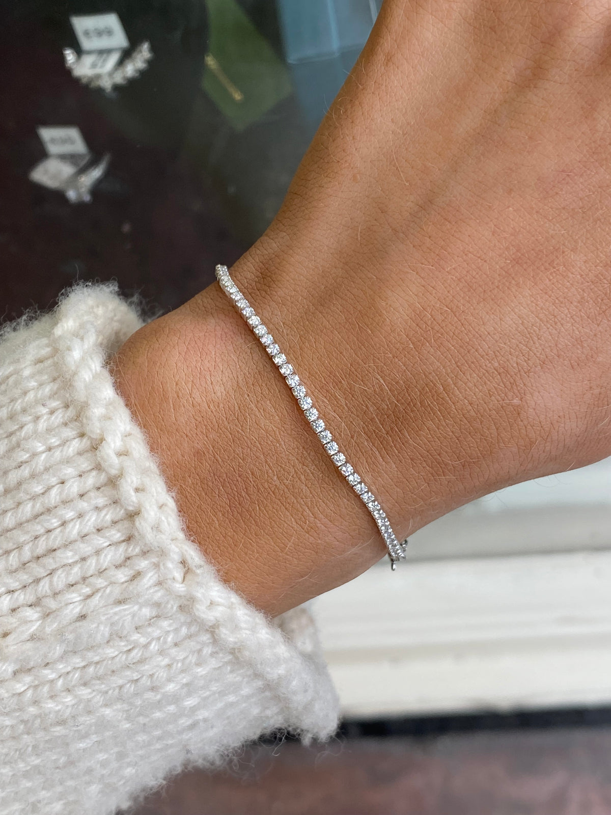 Silver CZ Tennis Bracelet | 1.5mm | 15.5 + 3cm
