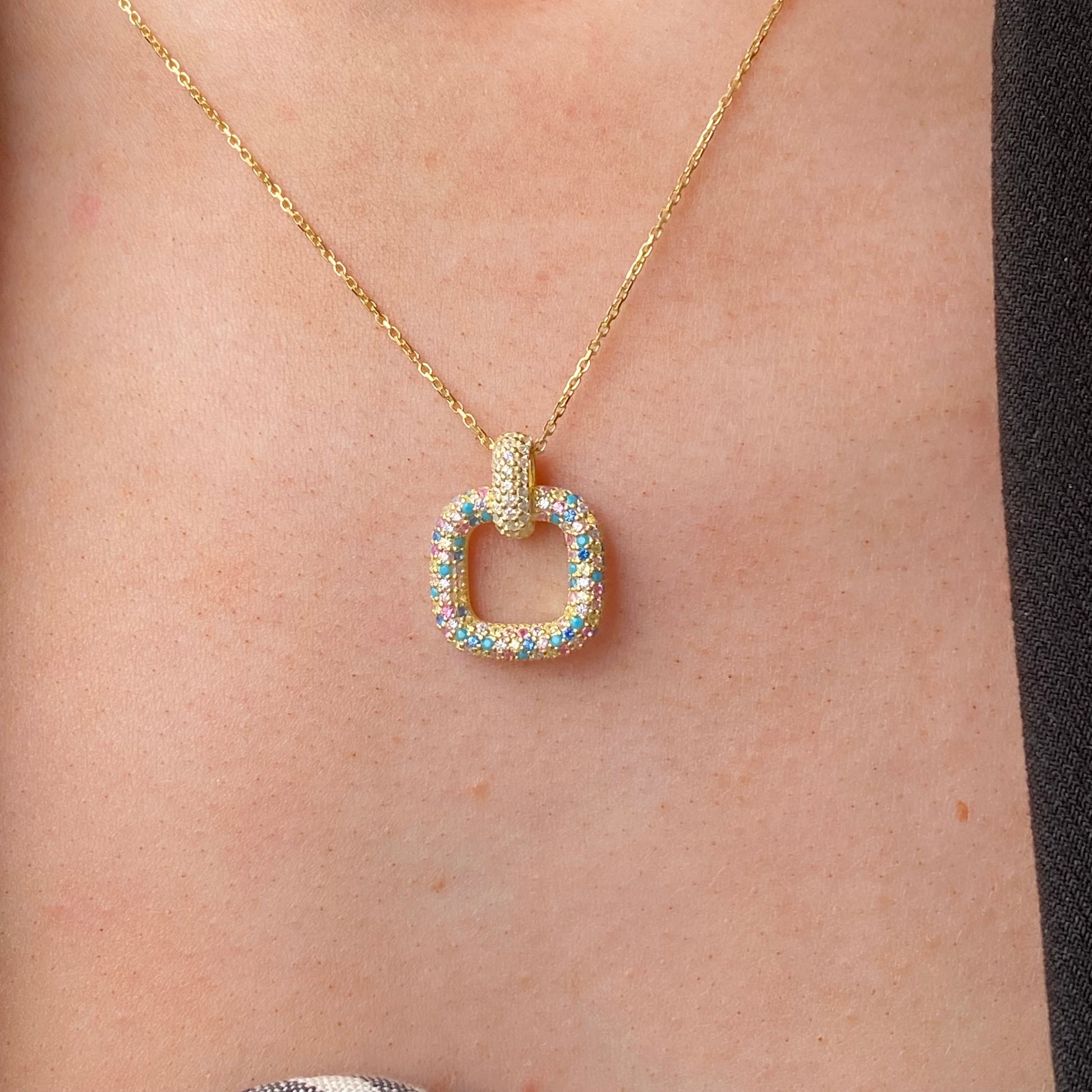 Sunshine Multicoloired CZ Statement Pendant Necklace - John Ross Jewellers