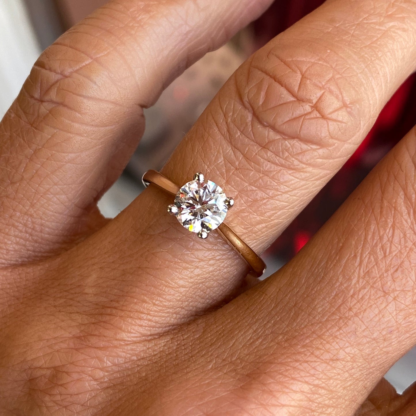 18ct Gold Solitaire Engagement Ring | 1.03ct Certificated Lab