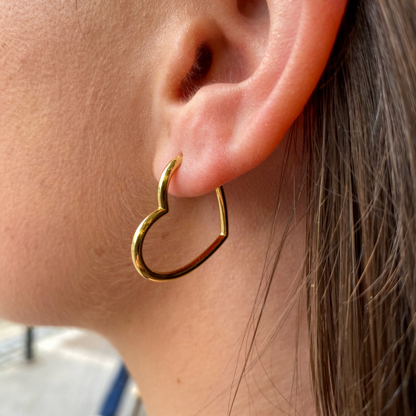 Sunshine Heart Hoop Earrings