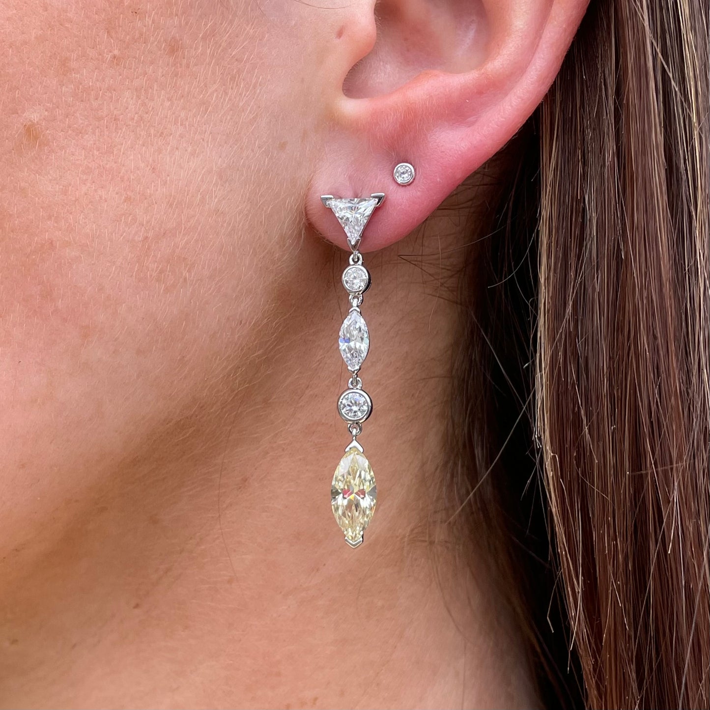 Silver Marquise CZ Drop Earrings | Lemon