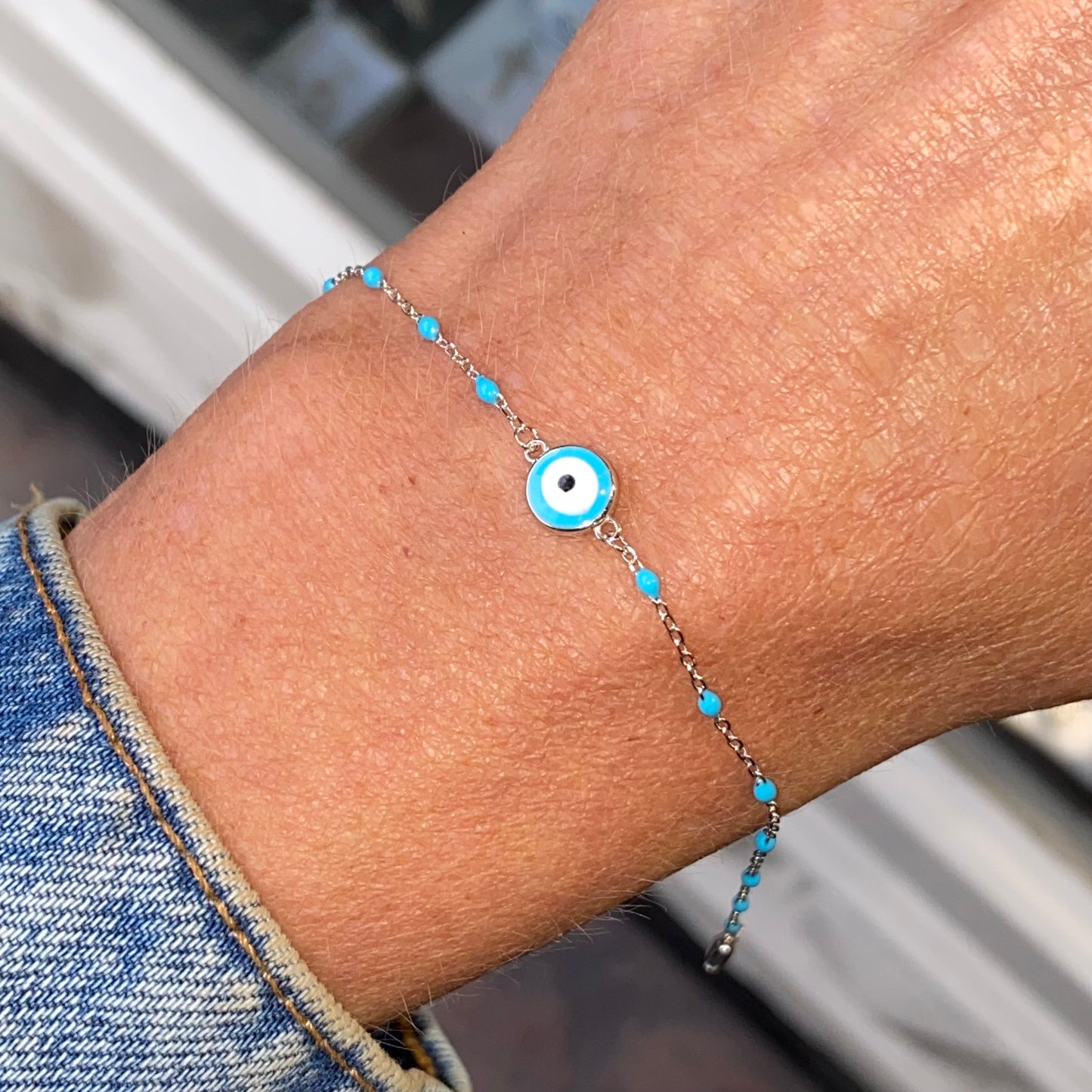 Silver Evil Eye Bracelet