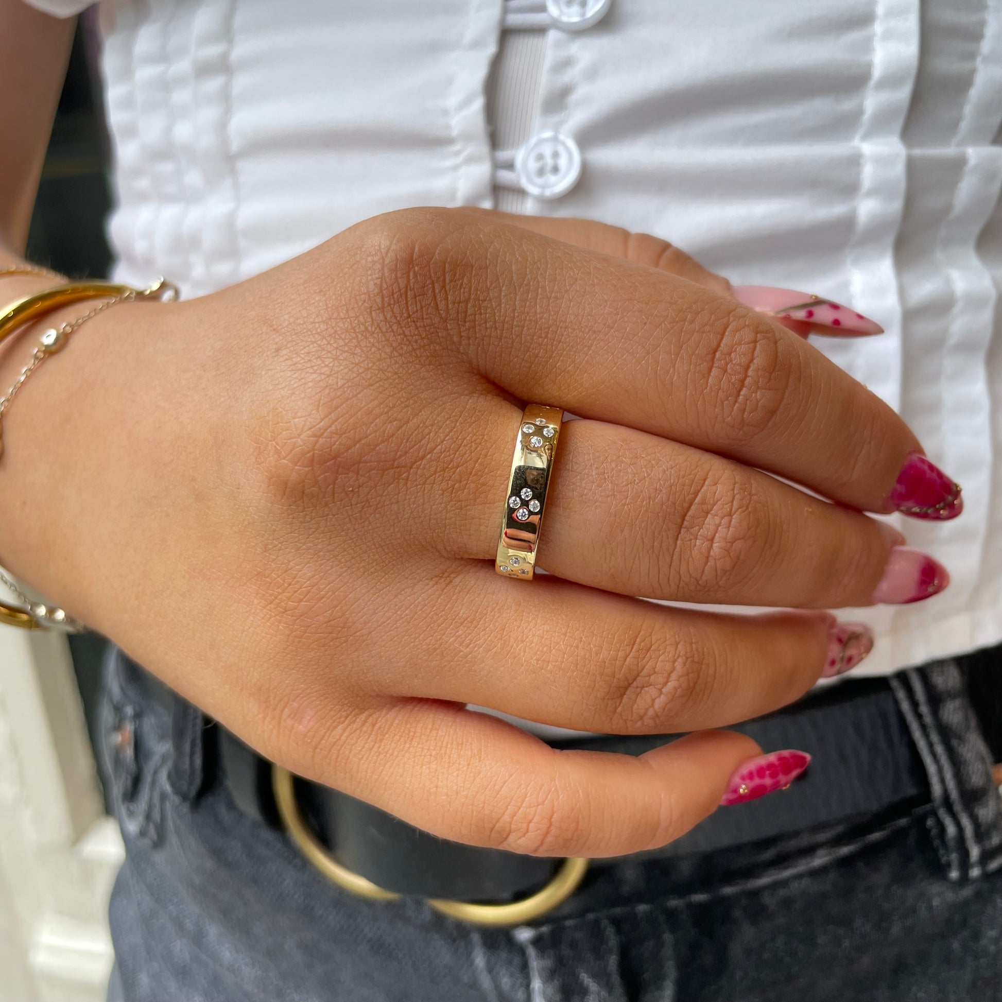 Sunshine CZ Quatrefoil Square Ring - John Ross Jewellers