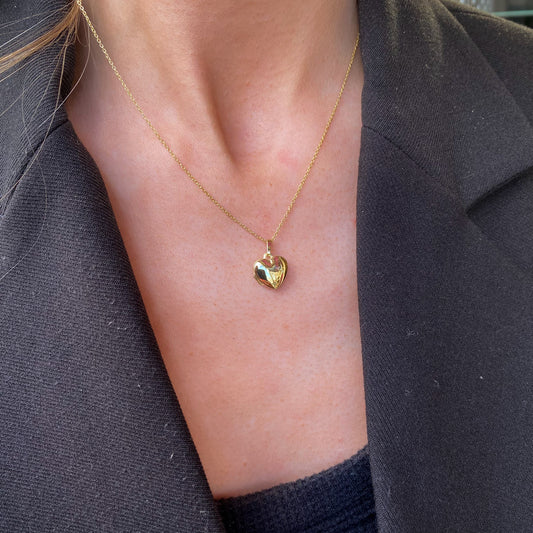 9ct Gold Simple Heart Locket and Chain | Small - John Ross Jewellers