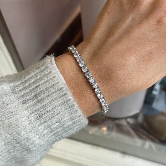 Silver 4mm CZ Tennis Bracelet | 17cm - John Ross Jewellers