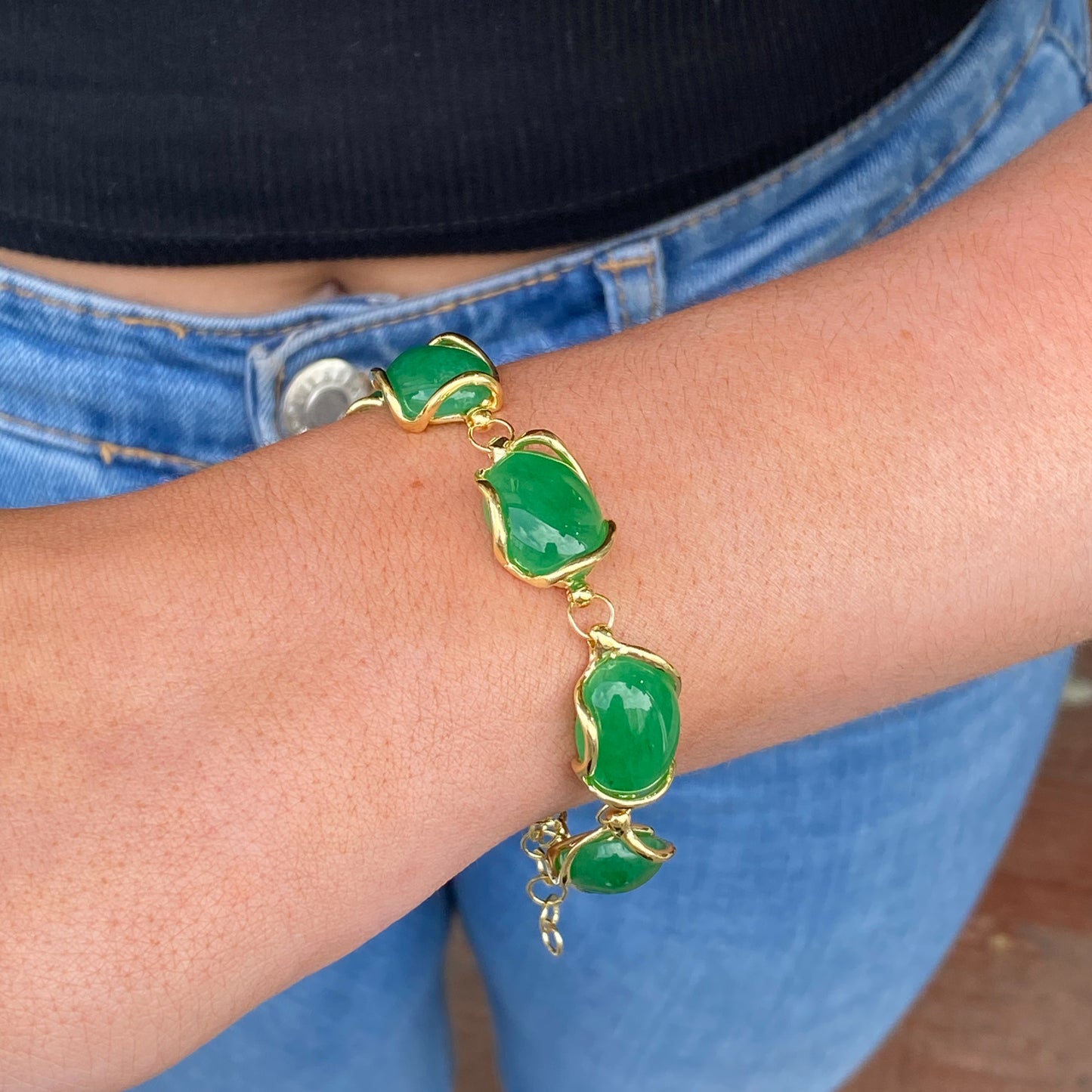 Sunshine Jade Nugget Bracelet
