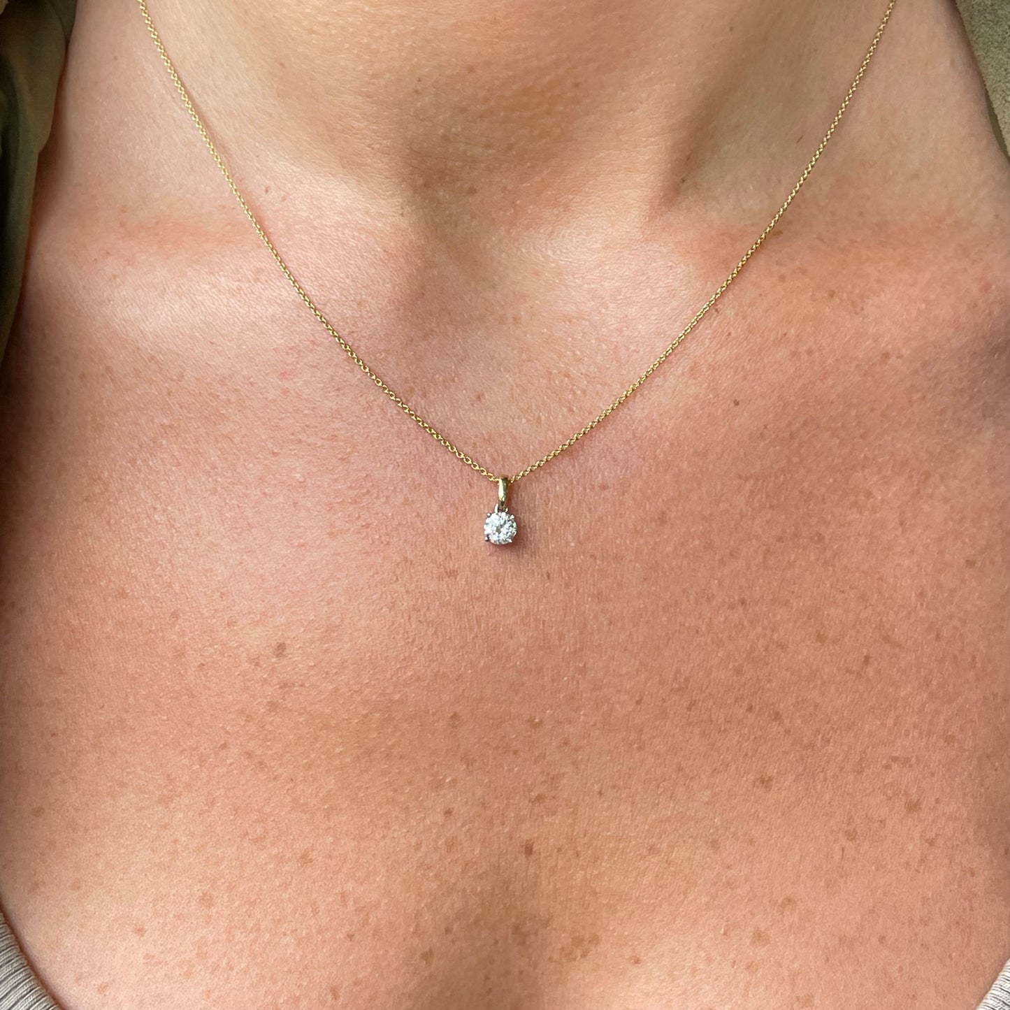 18ct Gold Diamond Solitaire Pendant 0.50ct Certificated