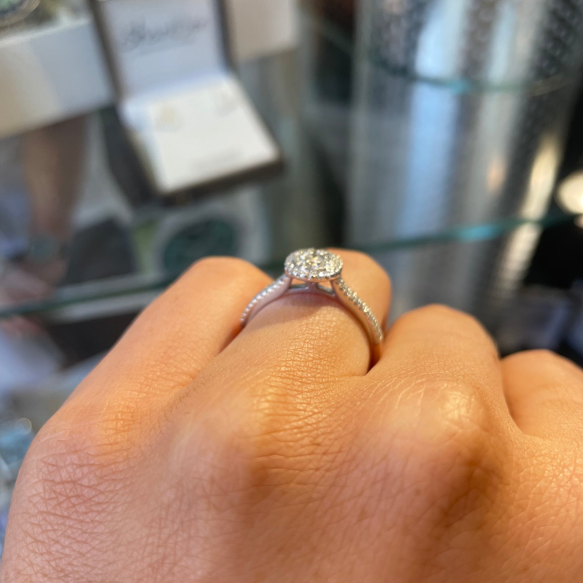 9ct Rose Gold Oval Solitaire Cluster Engagement Ring | 0.52ct - John Ross Jewellers