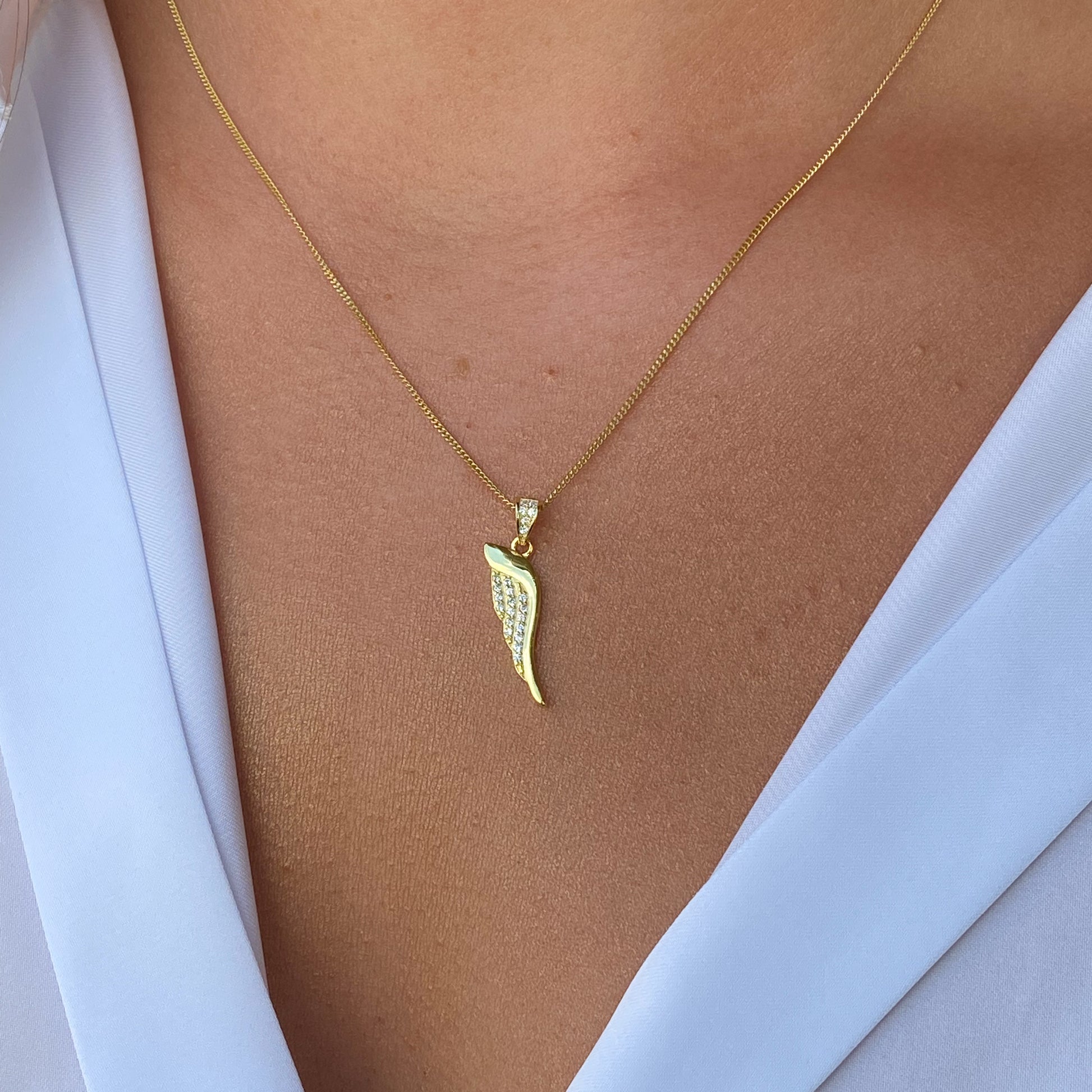 Sunshine CZ Earring & Necklace Set | Angel Wing - John Ross Jewellers