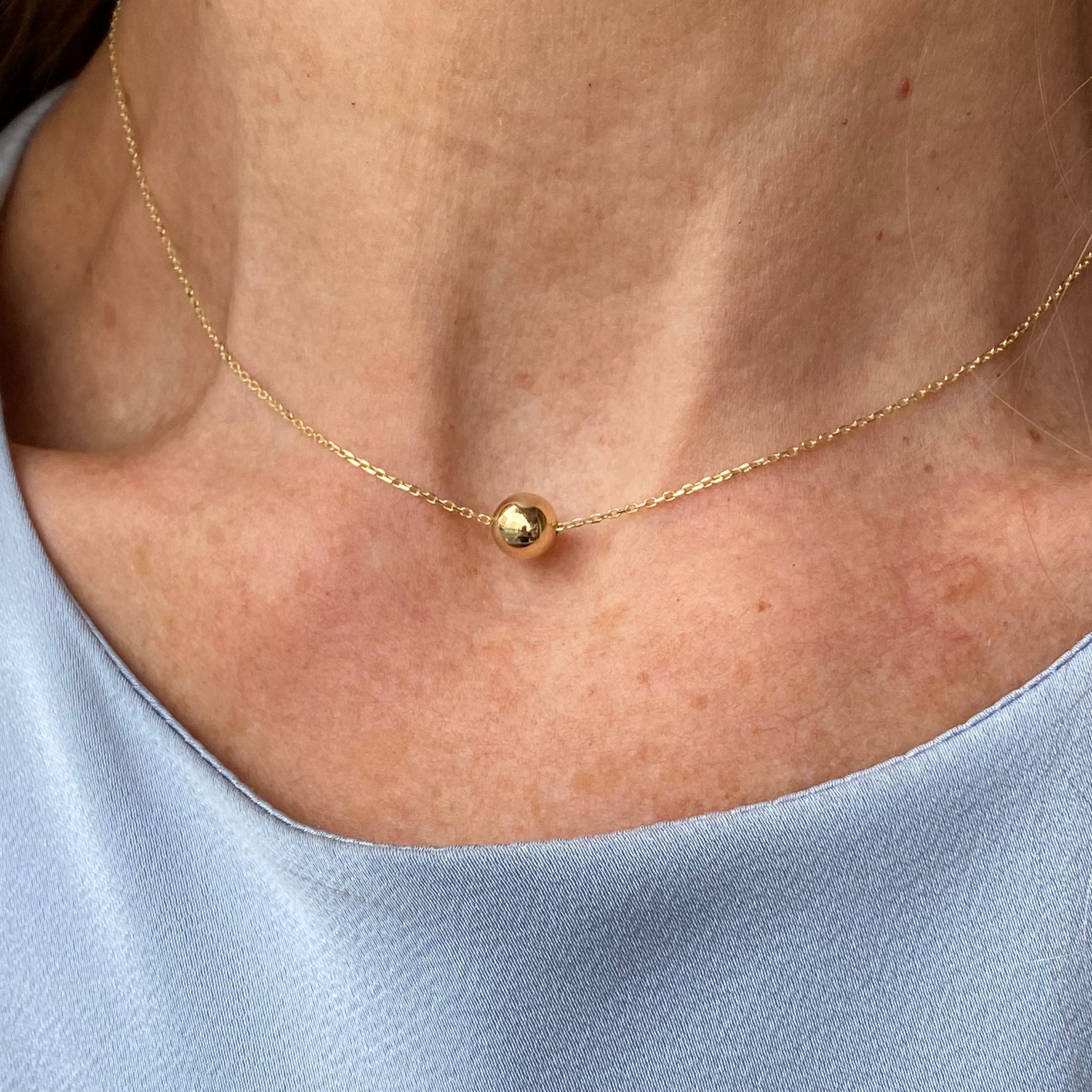 9ct Gold Ball Slider Necklace - John Ross Jewellers