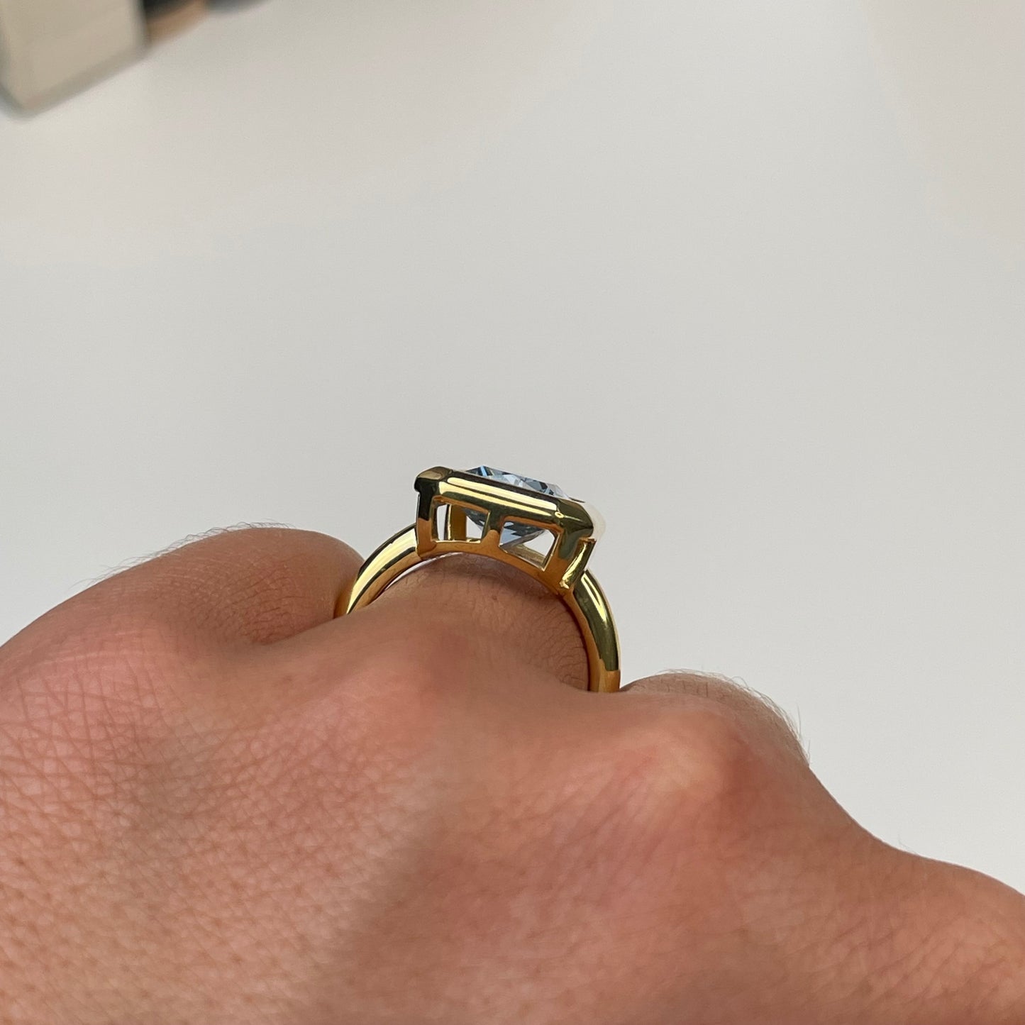 Sunshine Aqua CZ Bold Ring - John Ross Jewellers