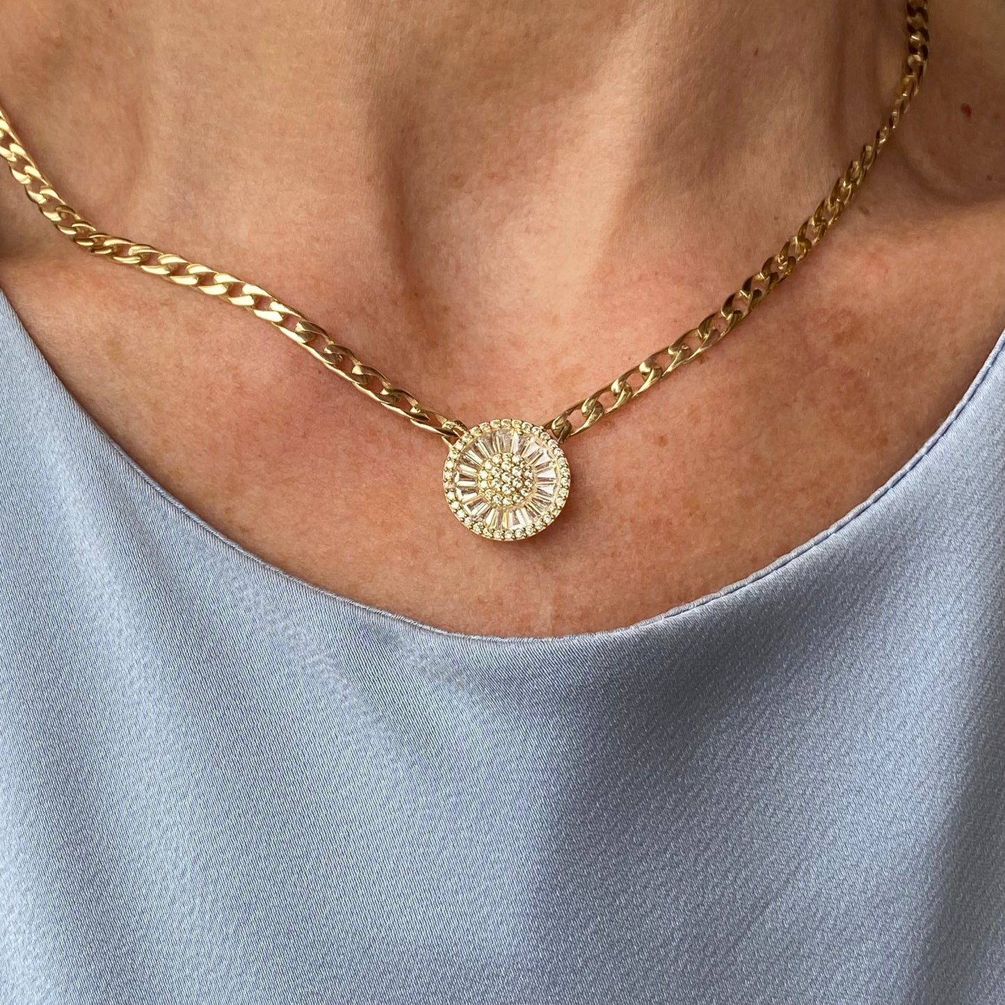 9ct Gold CZ Centrepiece Collarette - John Ross Jewellers