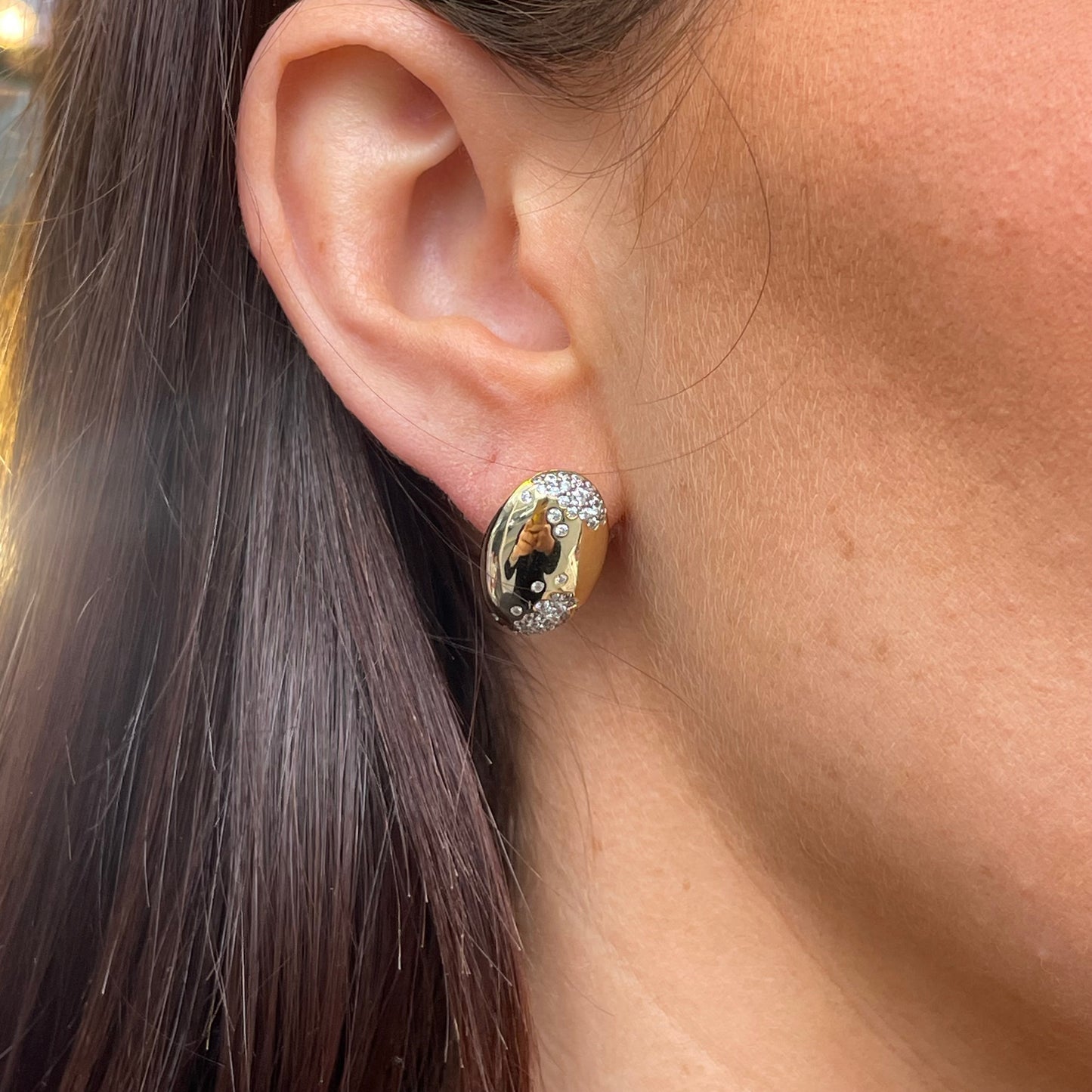 Sunshine Oval CZ Dotted Stud Earrings - John Ross Jewellers