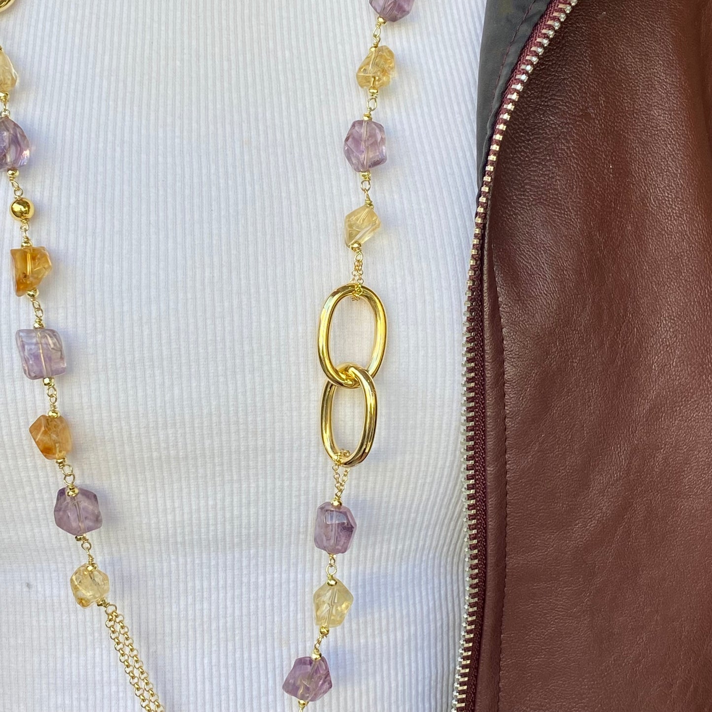 Baroque Necklace | Horos | Amethyst & Citrine