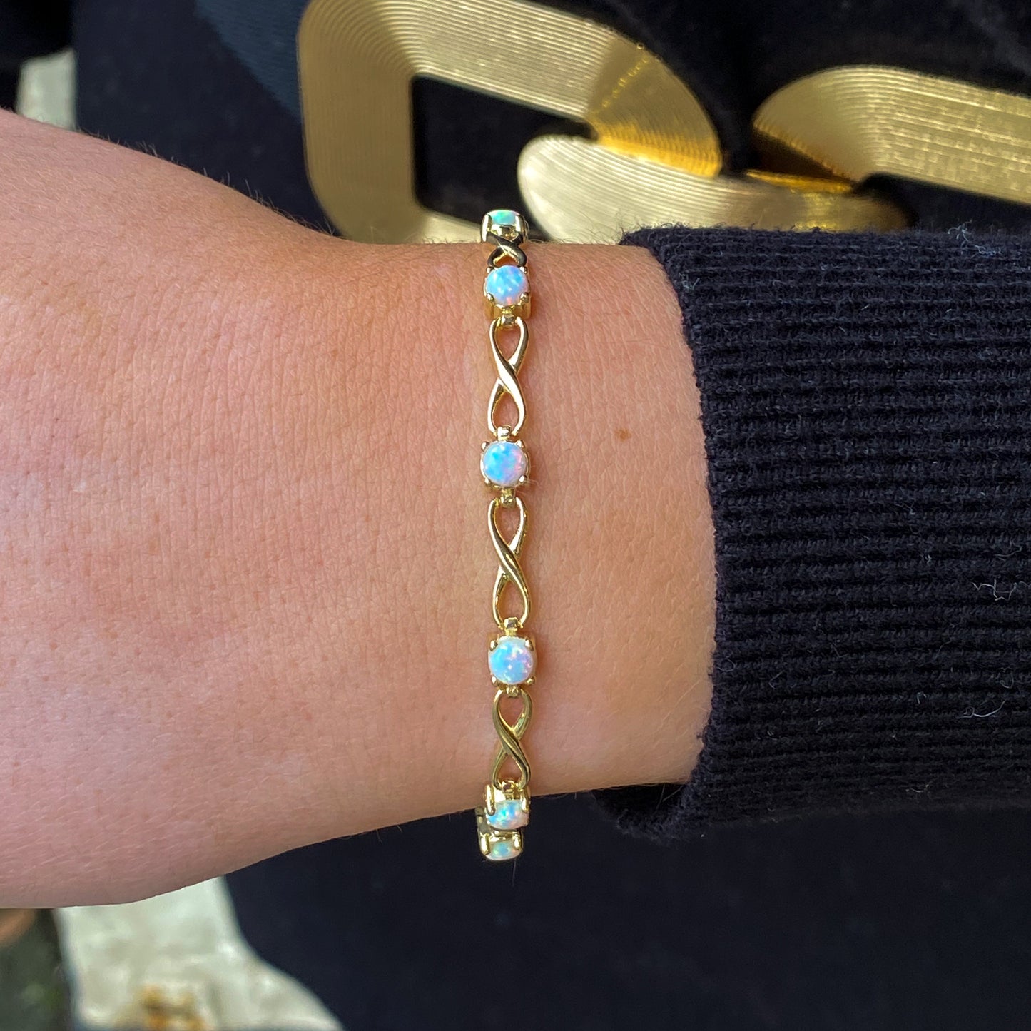 9ct Gold Opalique Infinity Bracelet - John Ross Jewellers