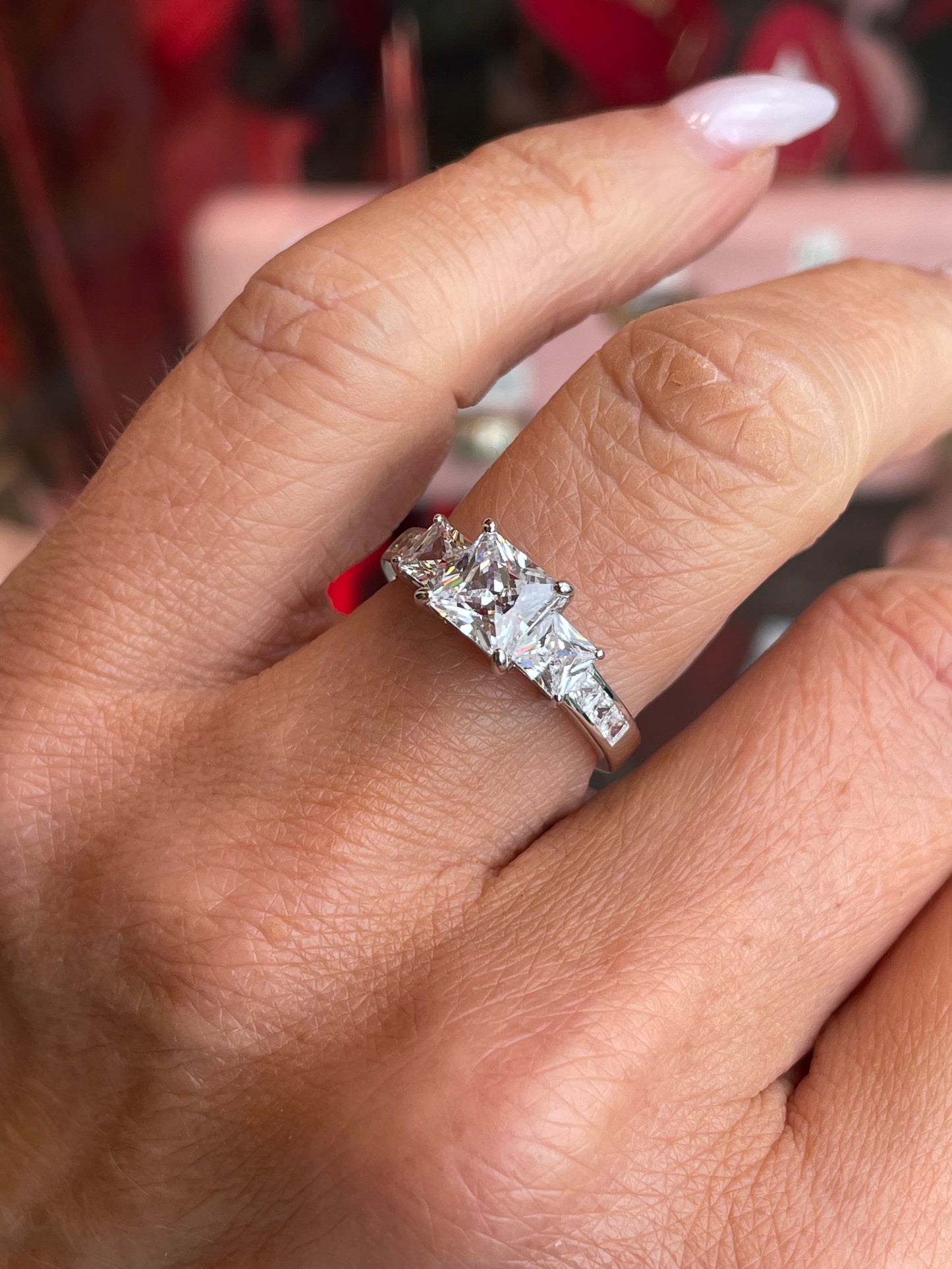 Silver Princess CZ Trilogy Ring - John Ross Jewellers