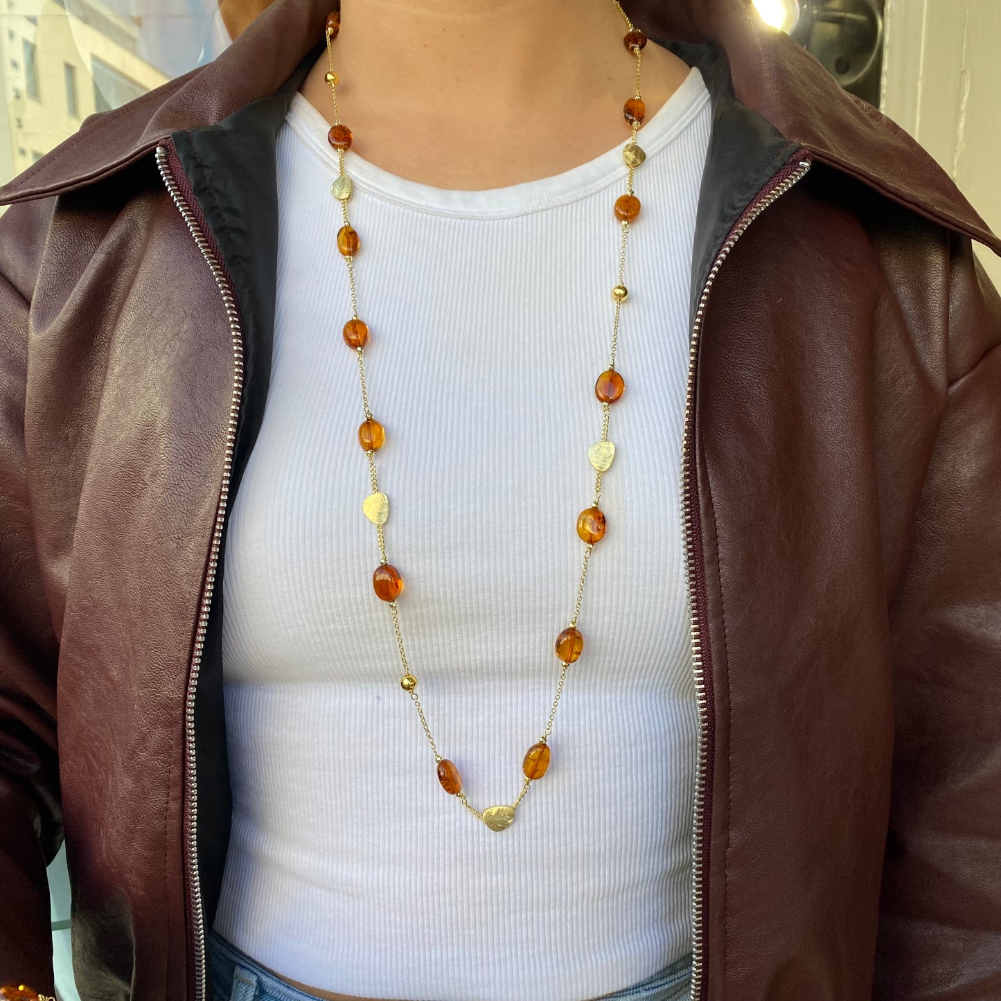 Baroque Necklace | Clio | Amber