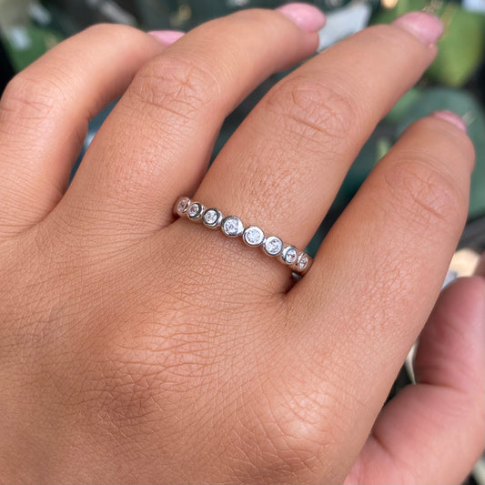 Silver Rubover CZ Eternity Ring
