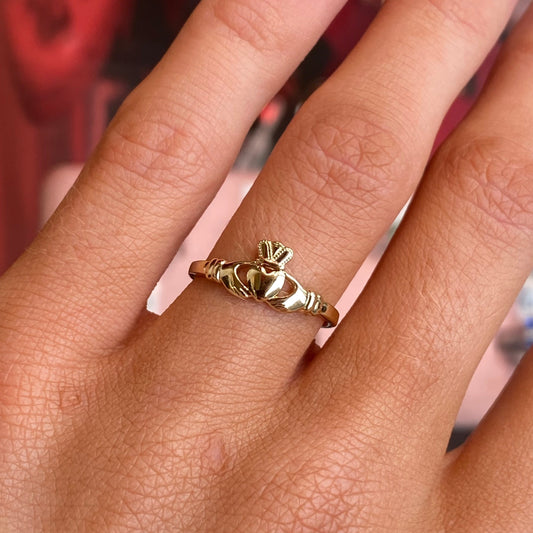 Rolled Gold Dainty Claddagh Ring - John Ross Jewellers