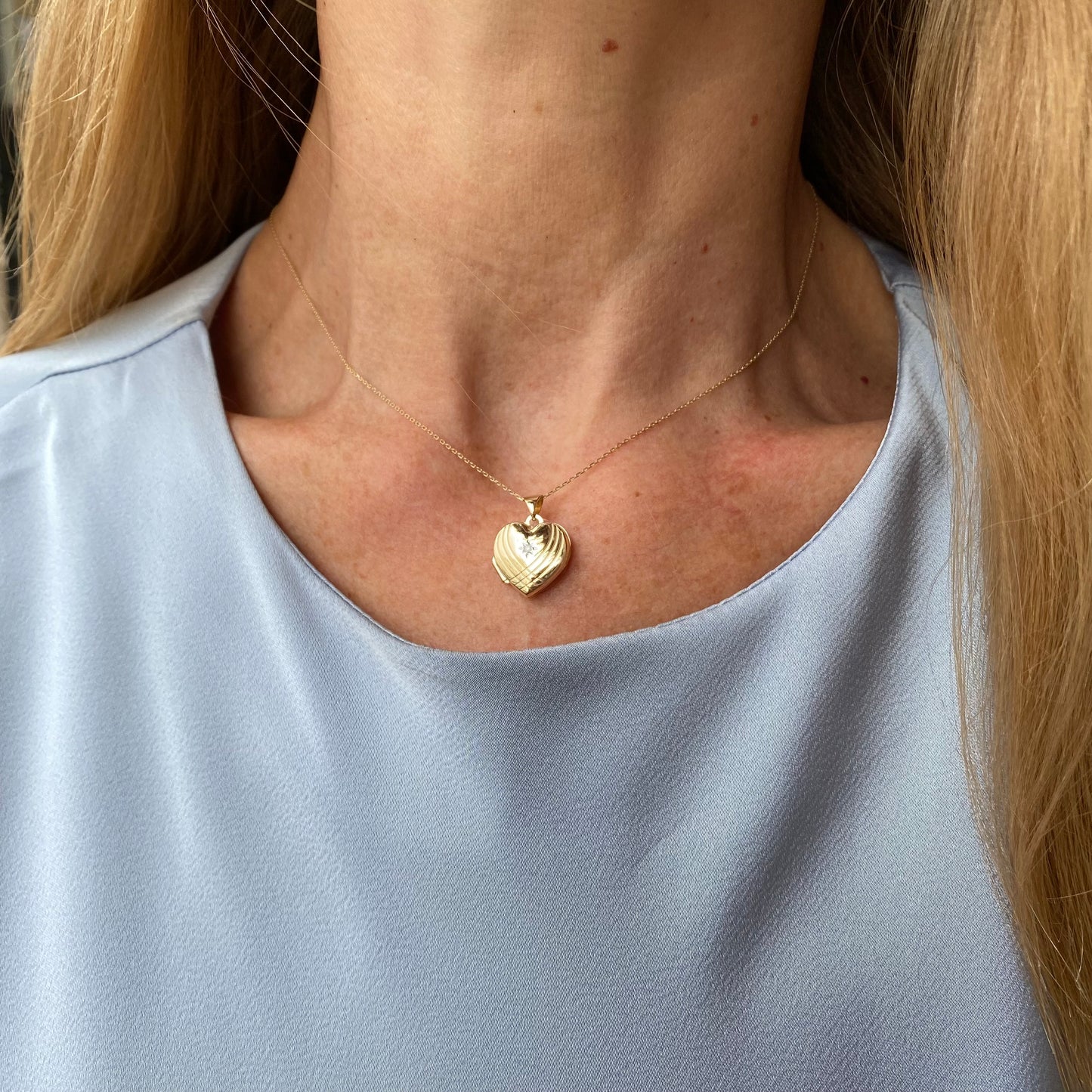 9ct Gold Diamond Heart Locket Necklace - John Ross Jewellers