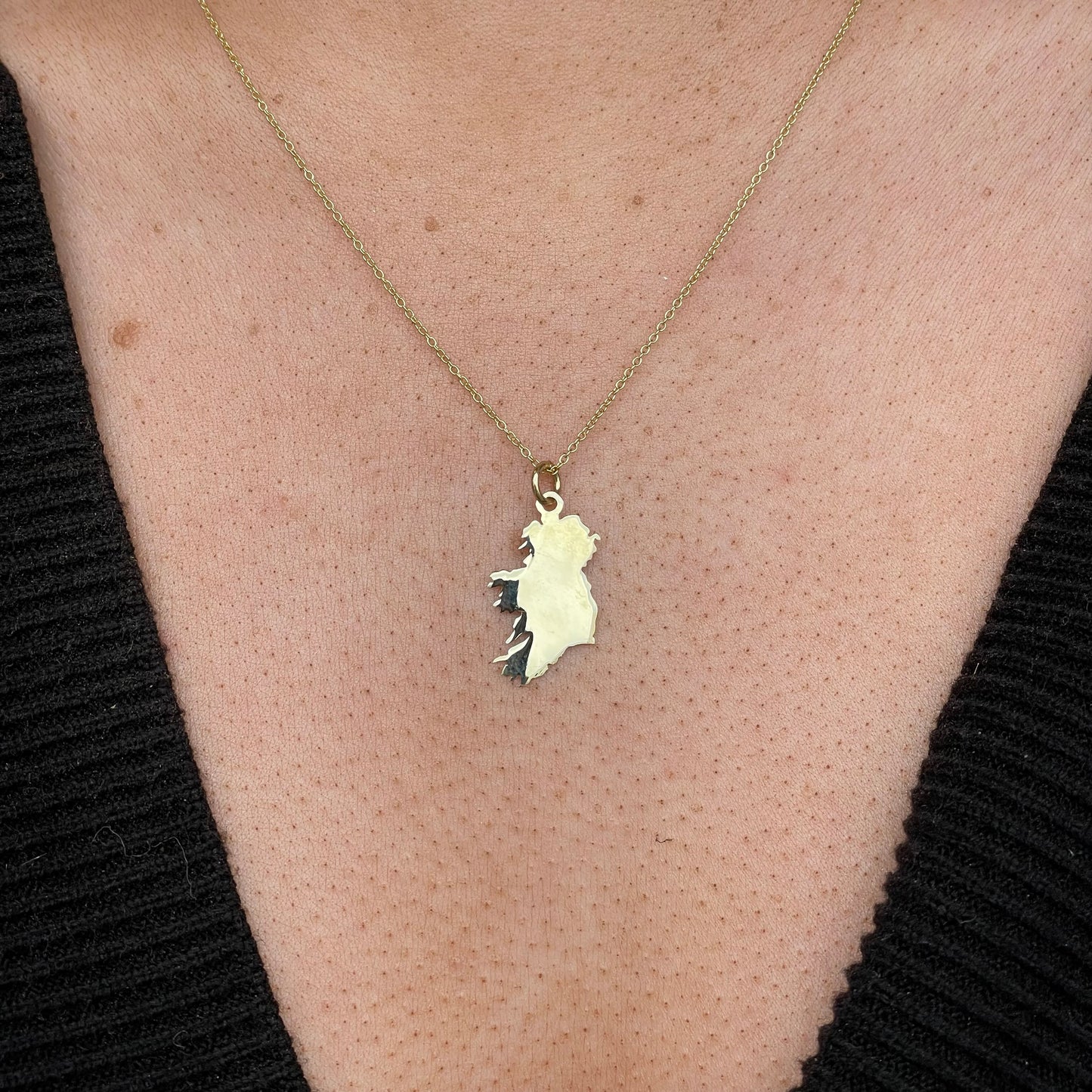 9ct Gold Map of Ireland Necklace