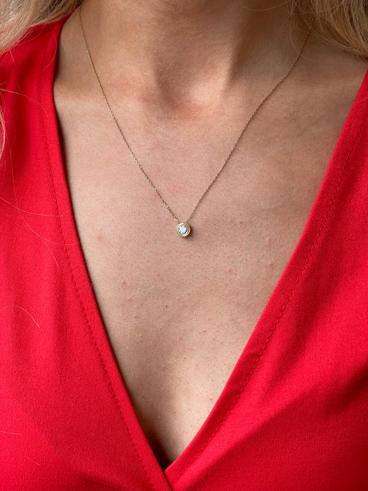 9ct Gold CZ Slider Necklace