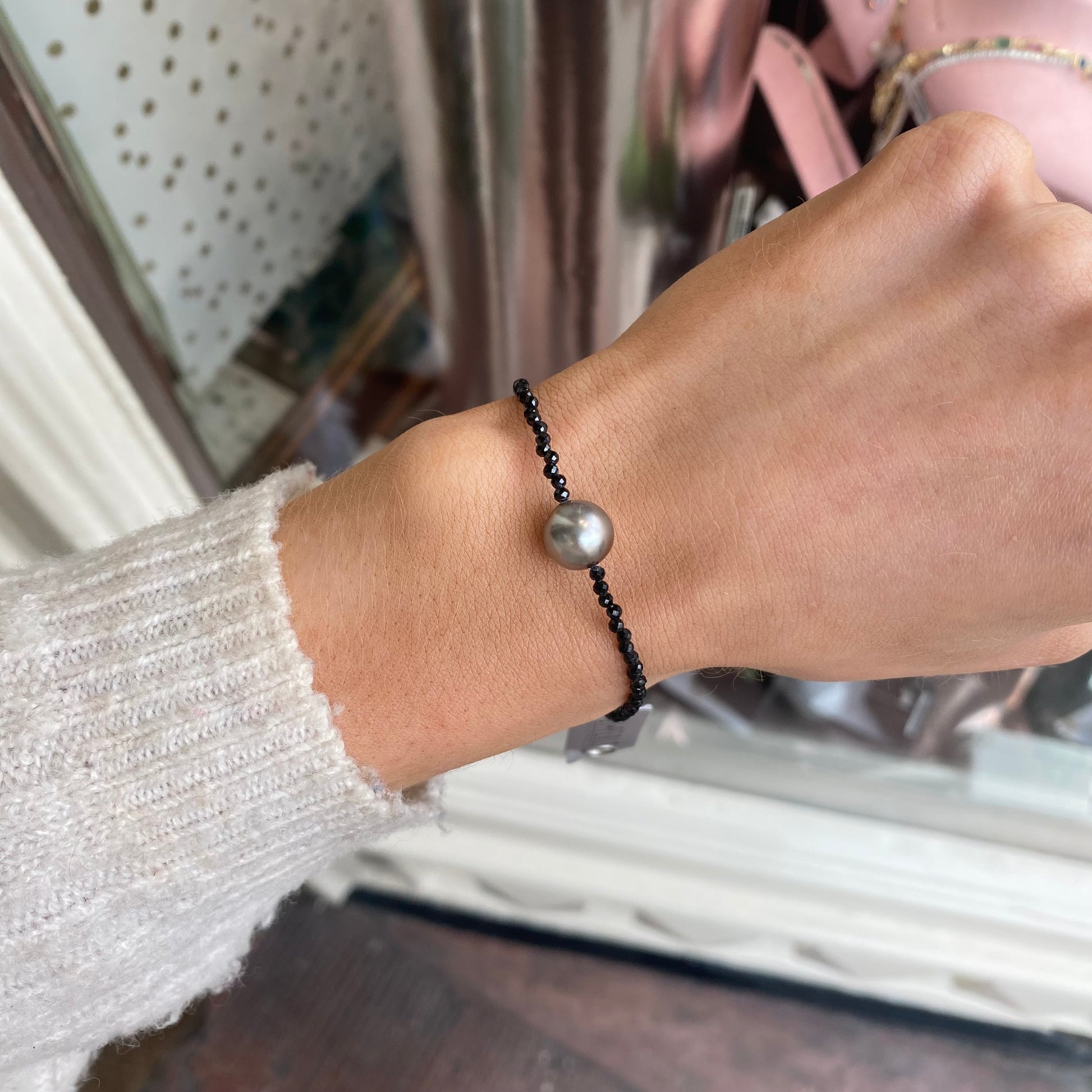 Tahiti Pearl & Spinell Bracelet - John Ross Jewellers