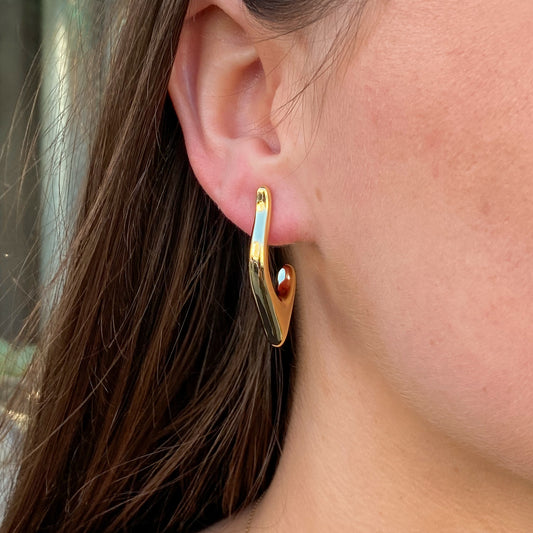 Sunshine Chunky Pointed Hoop Earrings