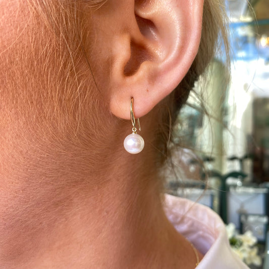9ct Gold Cultured Freshwater Pearl Drop Earrings