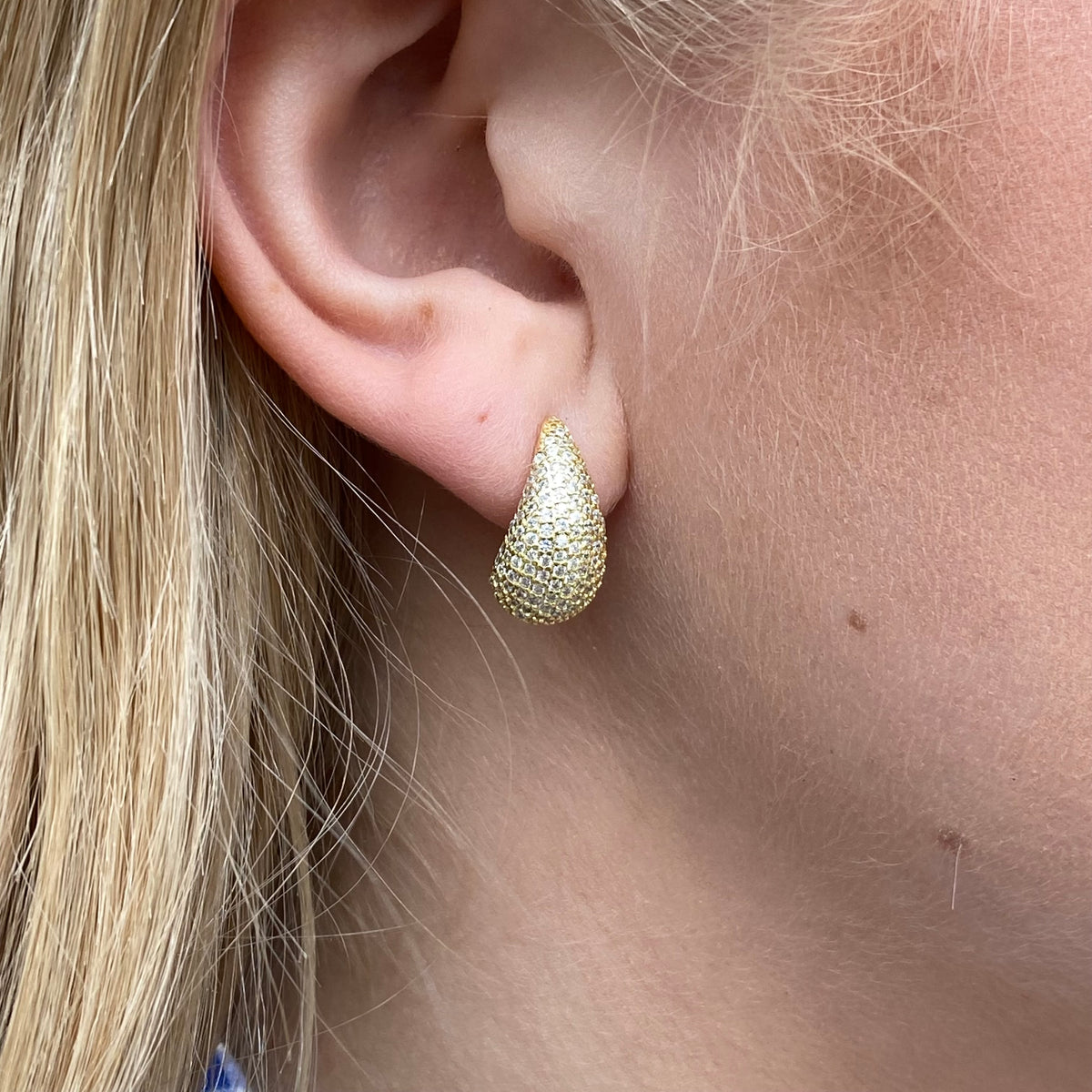 Sunshine Pavé CZ Teardrop Earrings