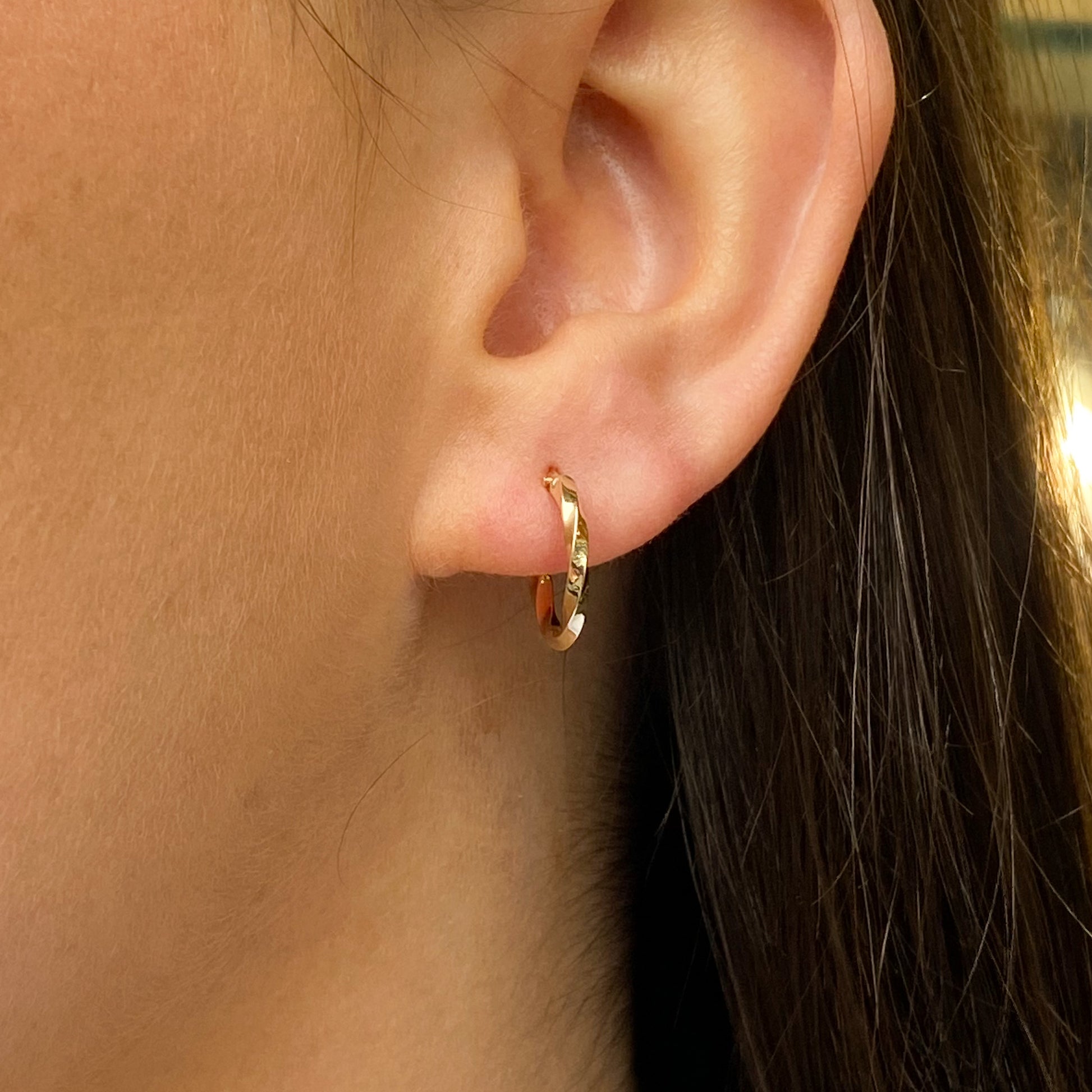 9ct Gold Twist Hoop Earrings | 10mm - John Ross Jewellers