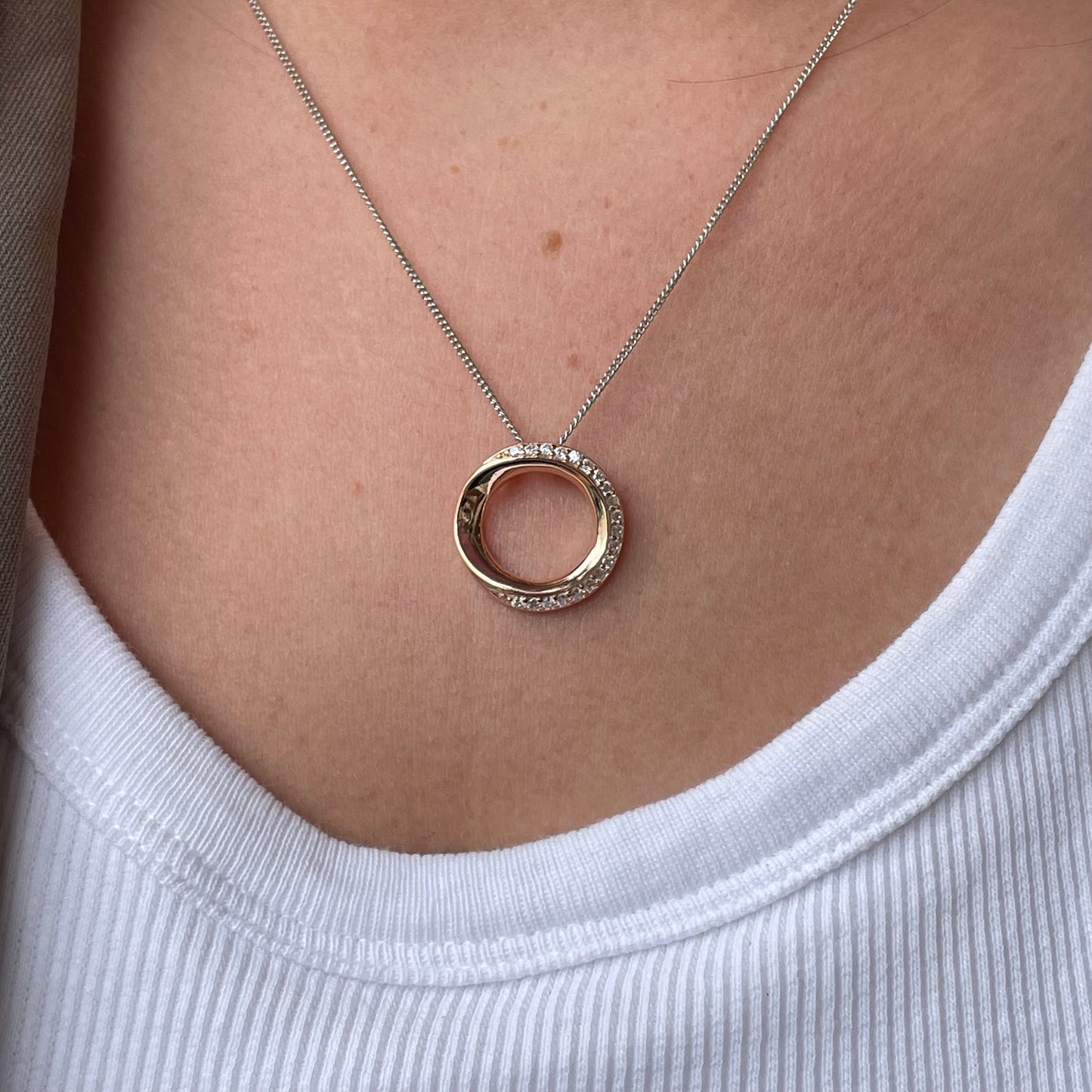 Rose Silver CZ Eternity Necklace - John Ross Jewellers