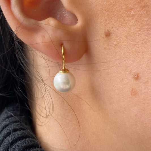 Sunshine Faux Pearl Hook Drop Earrings | 10mm