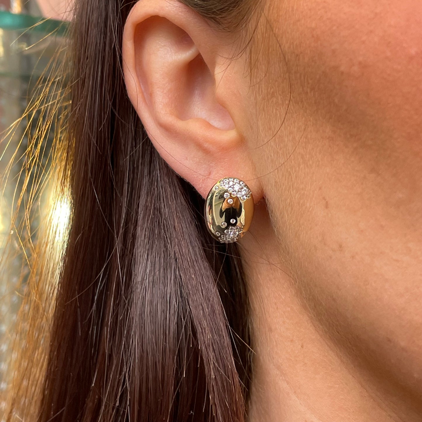 Sunshine Oval CZ Dotted Stud Earrings - John Ross Jewellers