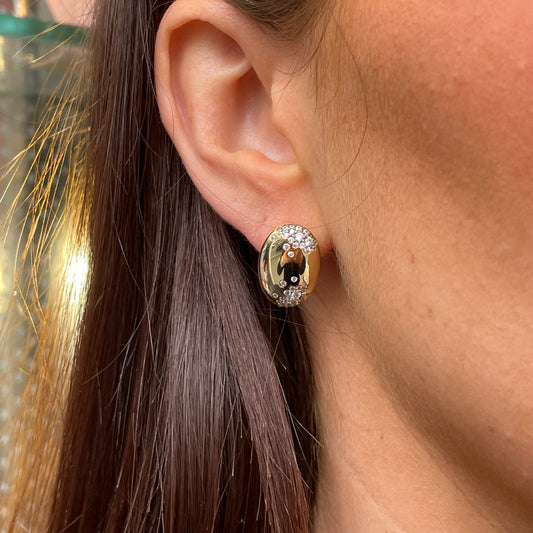 Sunshine Oval CZ Dotted Stud Earrings - John Ross Jewellers