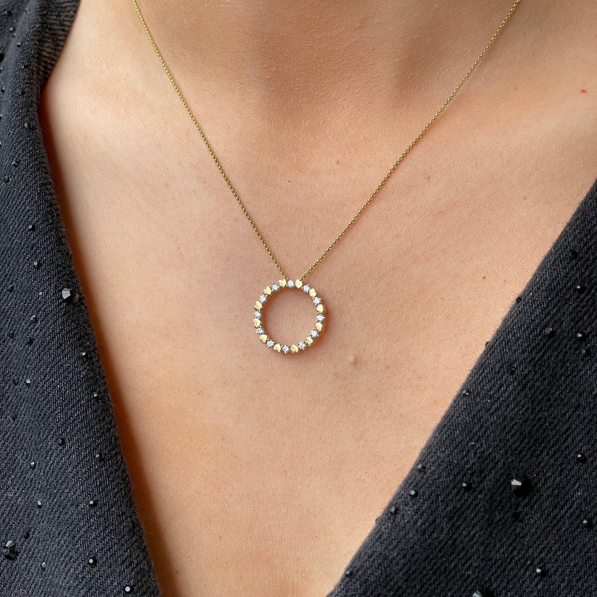 18ct Gold Diamond Eternity Necklace | 0.28ct