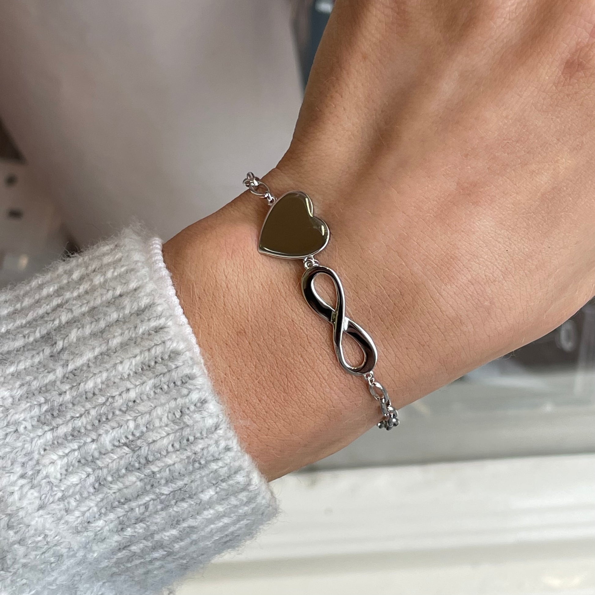 Silver Love Forever Identity Bracelet | 19+3cm - John Ross Jewellers