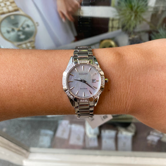 Citizen Octavia Diamond Silver Ecodrive Ladies Watch - John Ross Jewellers