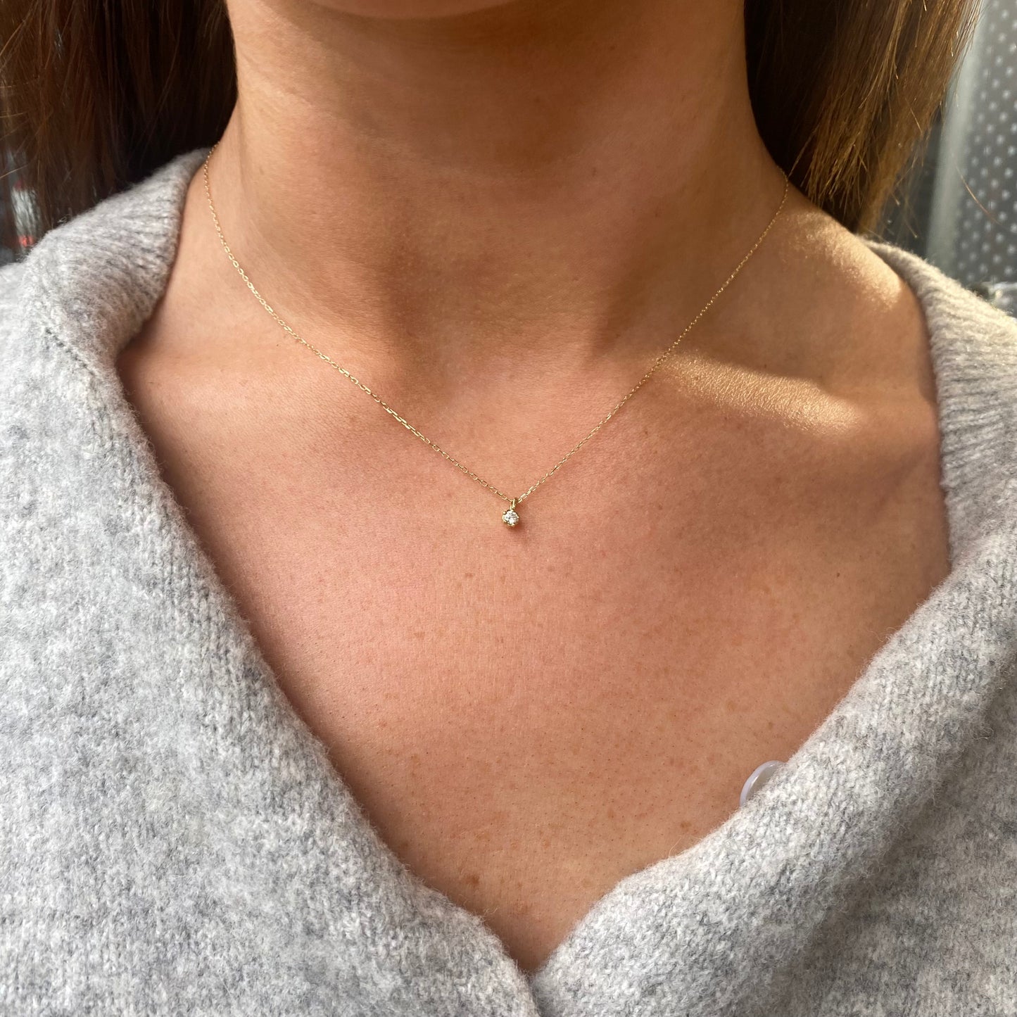 9ct Gold Diamond Solitaire Pendant Necklace | 0.07ct - John Ross Jewellers