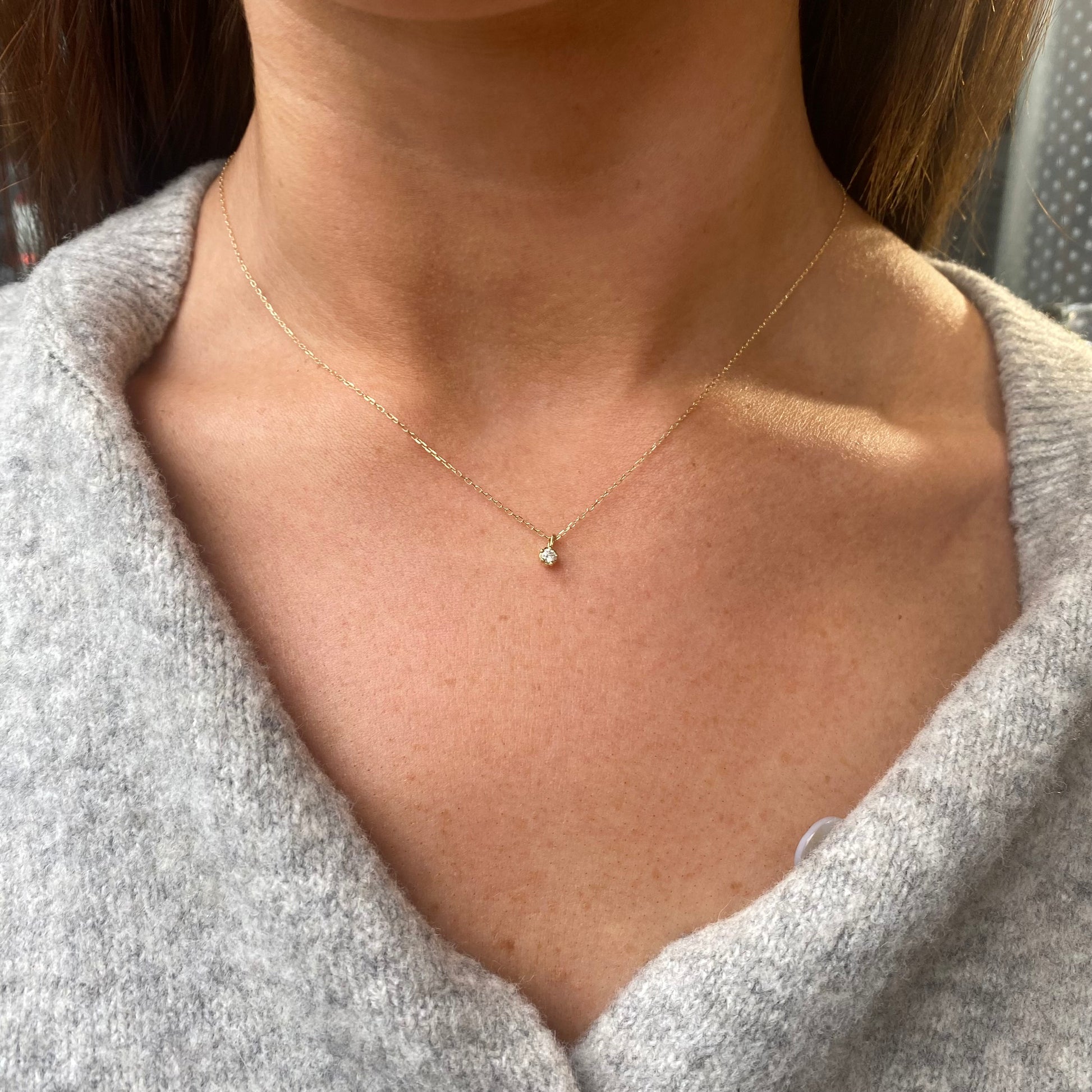 9ct Gold Diamond Solitaire Pendant Necklace | 0.07ct - John Ross Jewellers